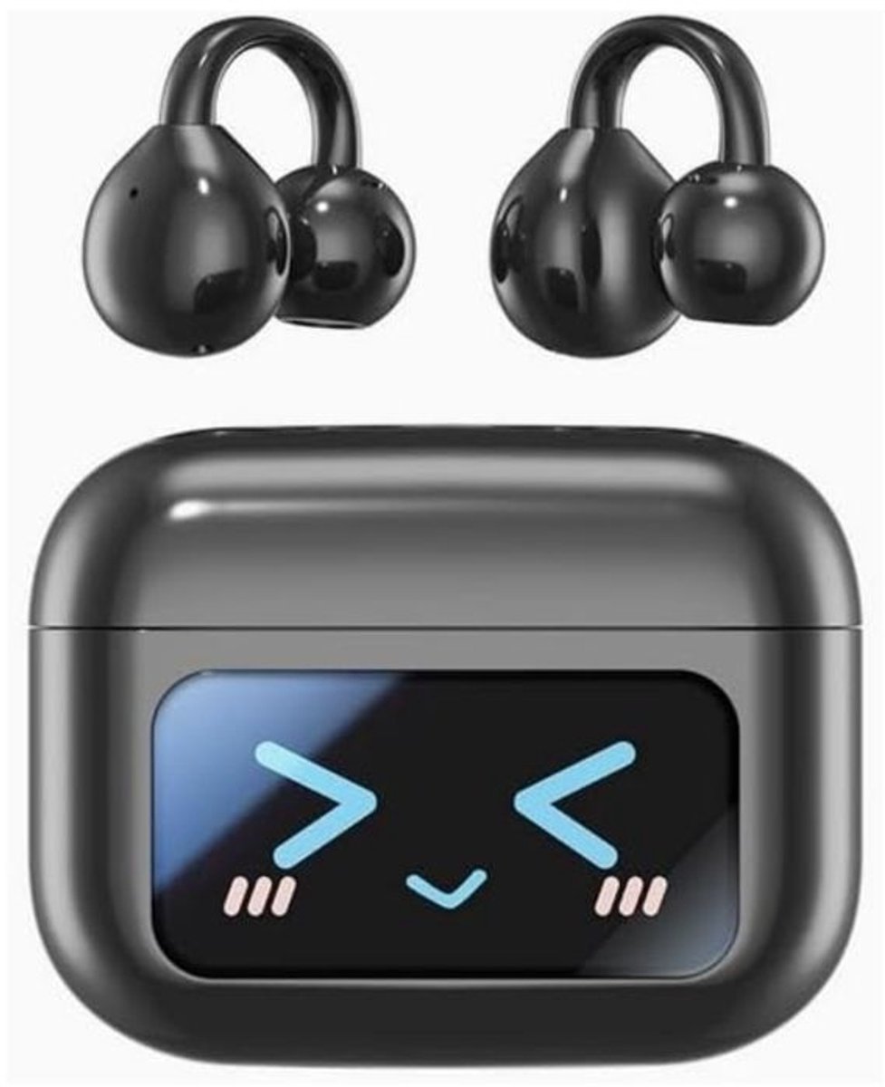 Oordopjes met AI-vertaling, LCD-touchscreen, realtime vertaler die 144 talen ondersteunt, Bluetooth 5.4 ruisonderdrukkende oordopjes.