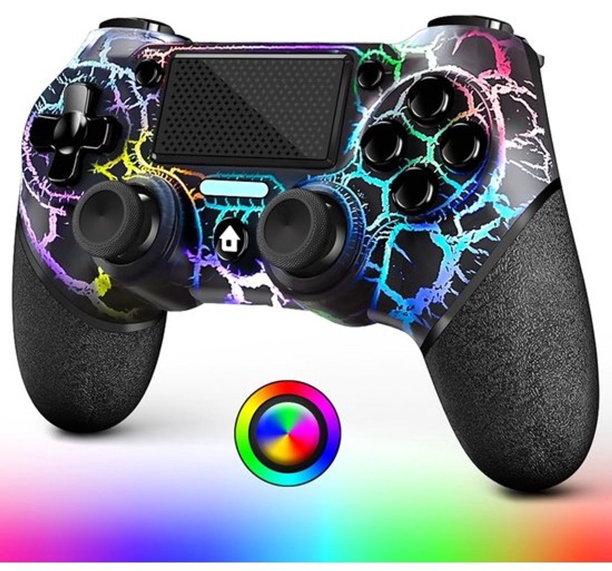 Draadloze Controller voor PS4 met OLED, RGB Verlichting en Turbo Functie