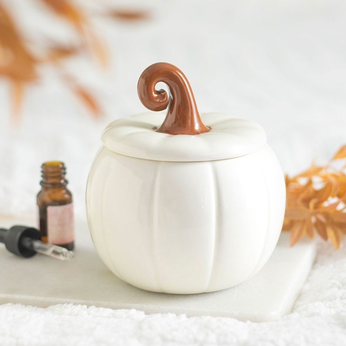Something Different White Curly Pumpkin Oliebrander - Wit