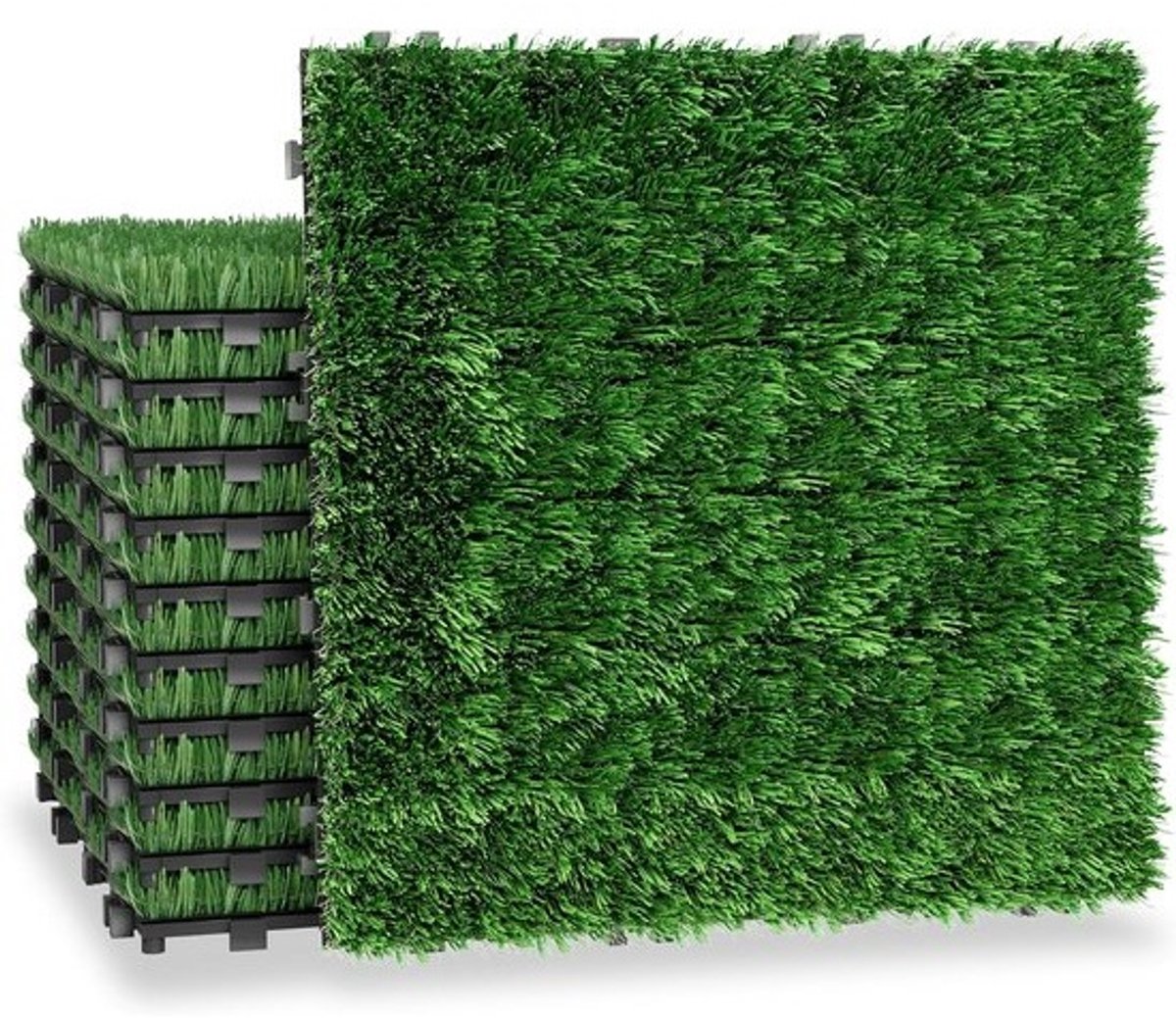 Kunstgras Tegels 30x30 cm - Weerbestendig en Met Drainagefunctie voor Balkon en Terras - 33-delige Set
