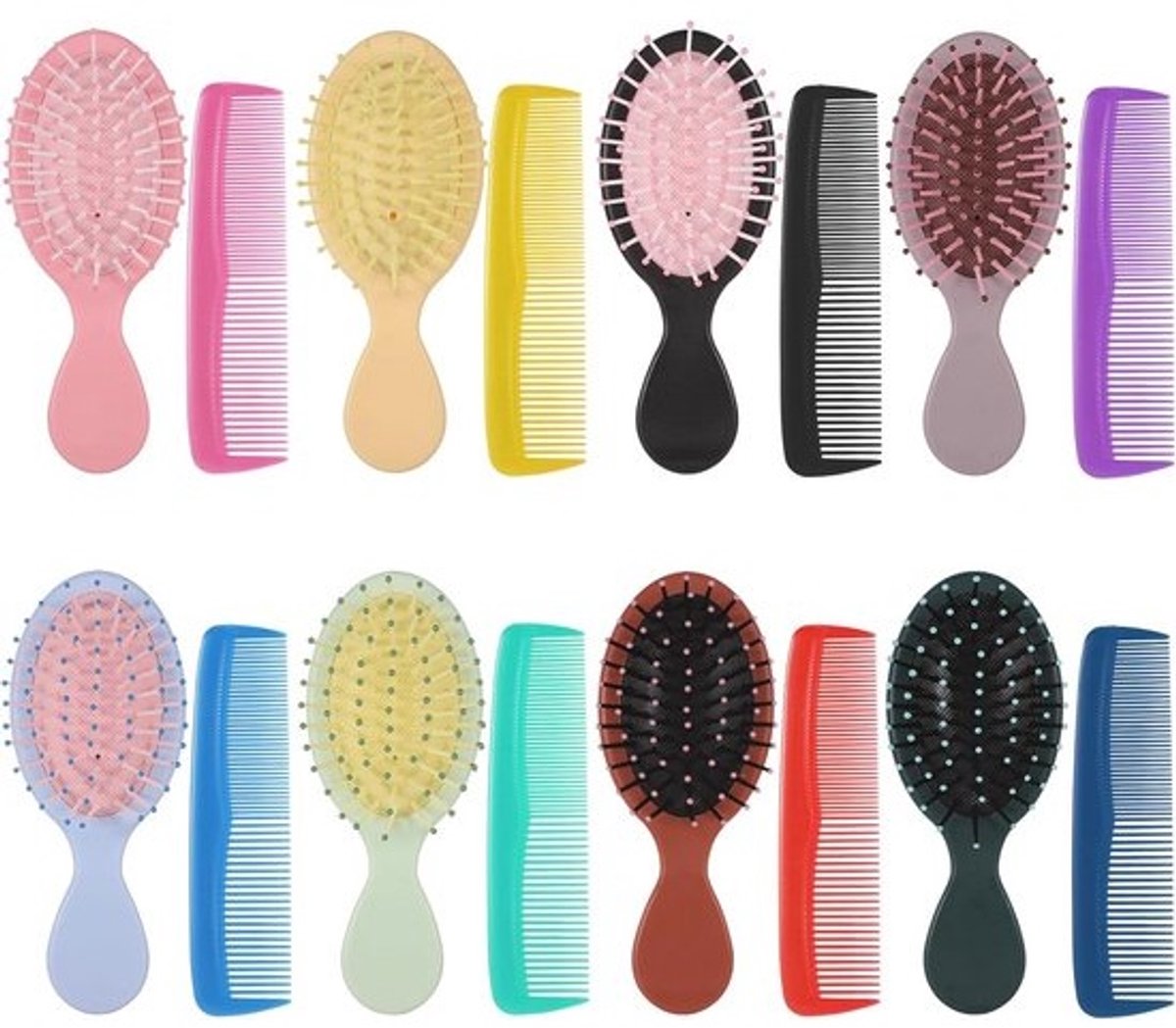 16-delige Mini Haarborstelle Set voor Kinderen en Dames - Ideaal voor Thuis en op Reis