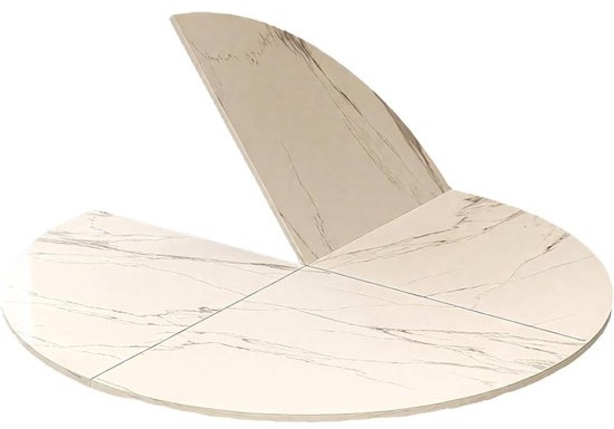Opvouwbare Eettafel - Uitbreidbare Tafel - Feestelijke Bijeenkomsten - Ruimtebesparend Ontwerp - 160 cm Diameter - Wit