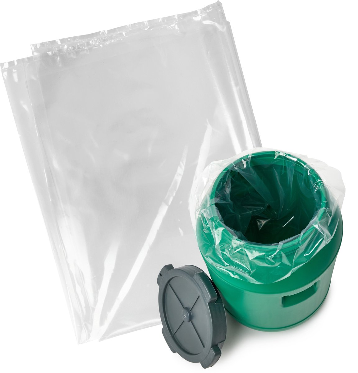 Garronda 5x (60 L (60 × 80 cm) Inlegzakken - Levensmiddelengeschikt PE-zakken voor Vaten en Emmers – Transparant - GD-FOL-Bag80