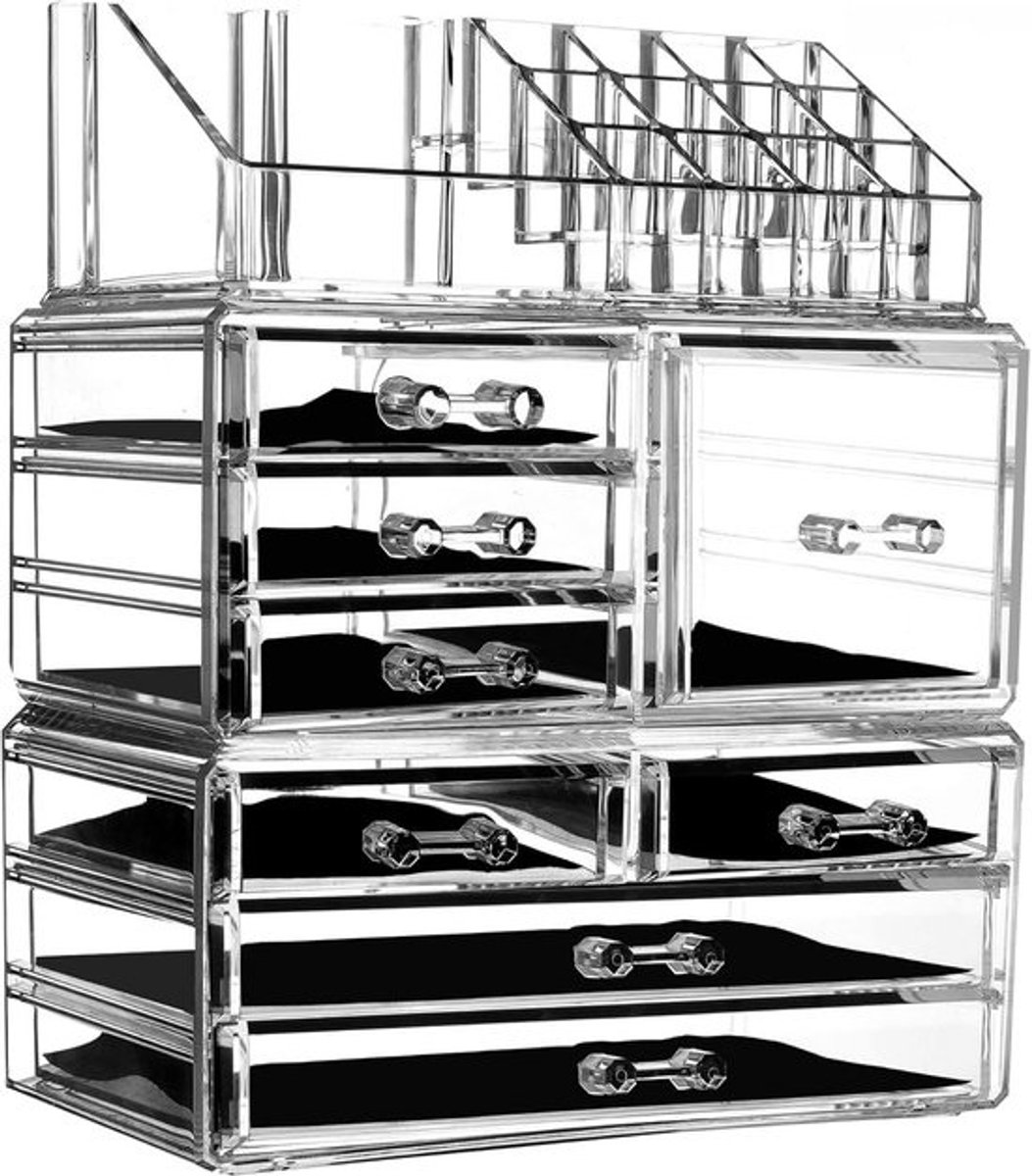 Grote Stapelbare Make-up Organizer met 8 Laden voor Cosmetica en Huidverzorging