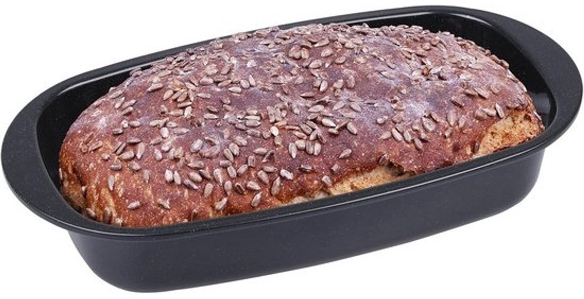 Broodpan Emaille Zwart 37 x 20 x 7 cm - Antiaanbaklaag