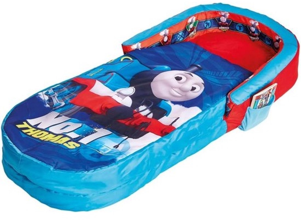 Opblaasbare reisbed met deken en kussel - 130 x 61 x 23 cm - blauw