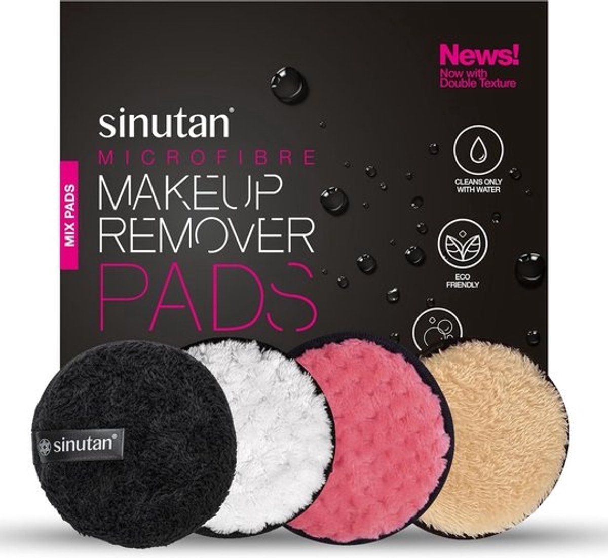 Wasbare Microfiber Maxi Make-Up Remover Pads - Herbruikbare Pads voor Alle Huidtypes - Set van 4