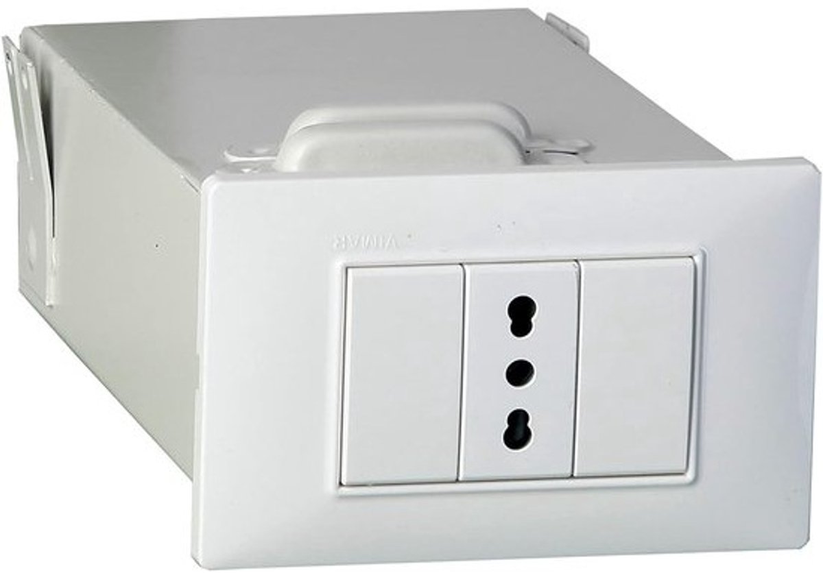 Onzichtbare Kluis - Wandkluis Lade - Waardevolle Spullen - Geïntegreerd Stopcontact - 18 x 11 x 0.1 cm - Wit