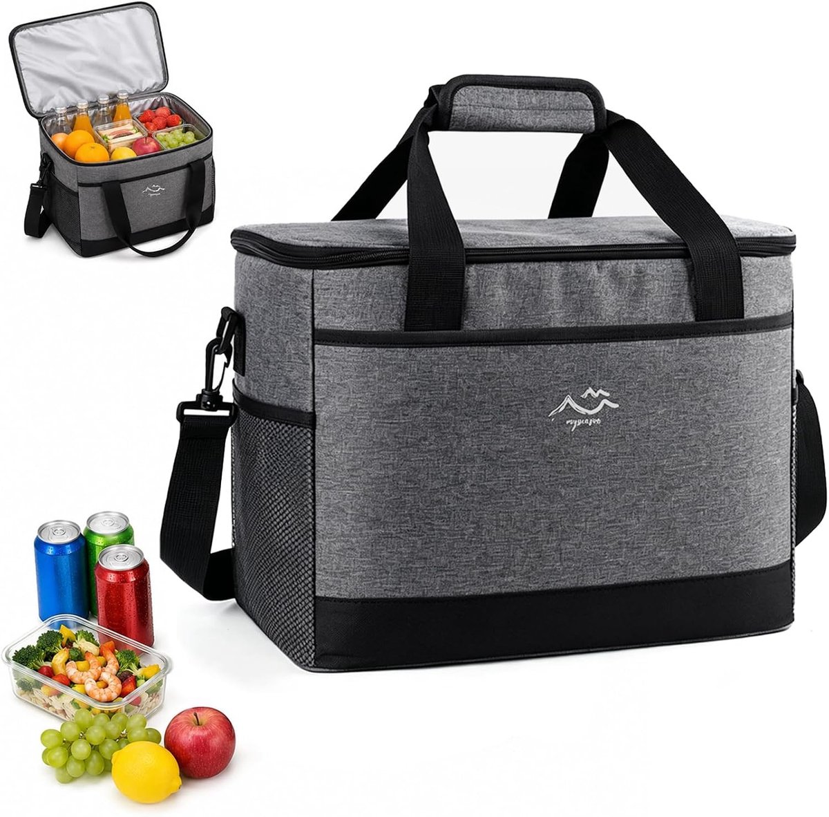 Isolatiekoeltas 25 Liter - Lekvrije en Waterdichte Picknicktas met Draagriem en Schouderband - Ideaal voor Voedseltransport, Outdoor Activiteiten en Barbecue