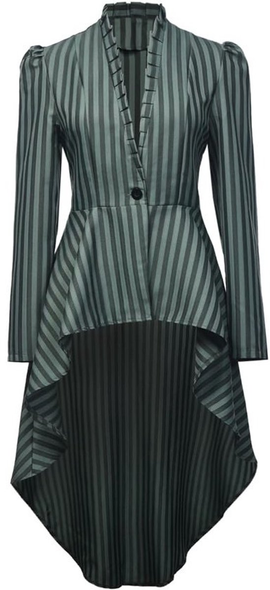 Gestreept Lang Blazerjasje Dames Victoriaans Gothic Stijl
