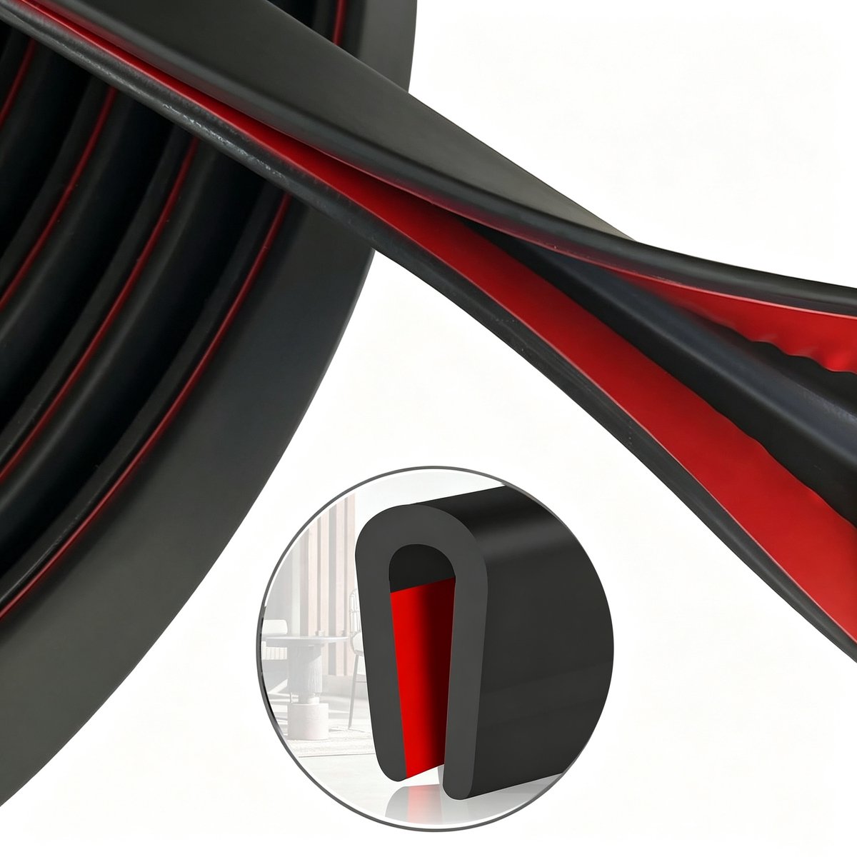 3M Randafwerking - Rubberen Randafwerking - Flexibele Zelfklevende U-Profiel Randbeschermer - Rubberen Afdichtingsstrip