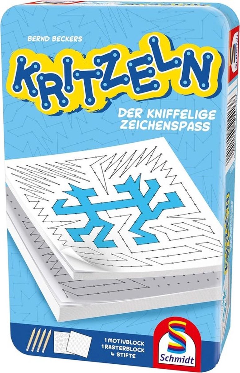 Kleurrijk Krabbelspel - Tekenspel Doos - Snel Tekenen - Iedereen Speelt Mee - 35 x 25 x 8 cm - Multicolor