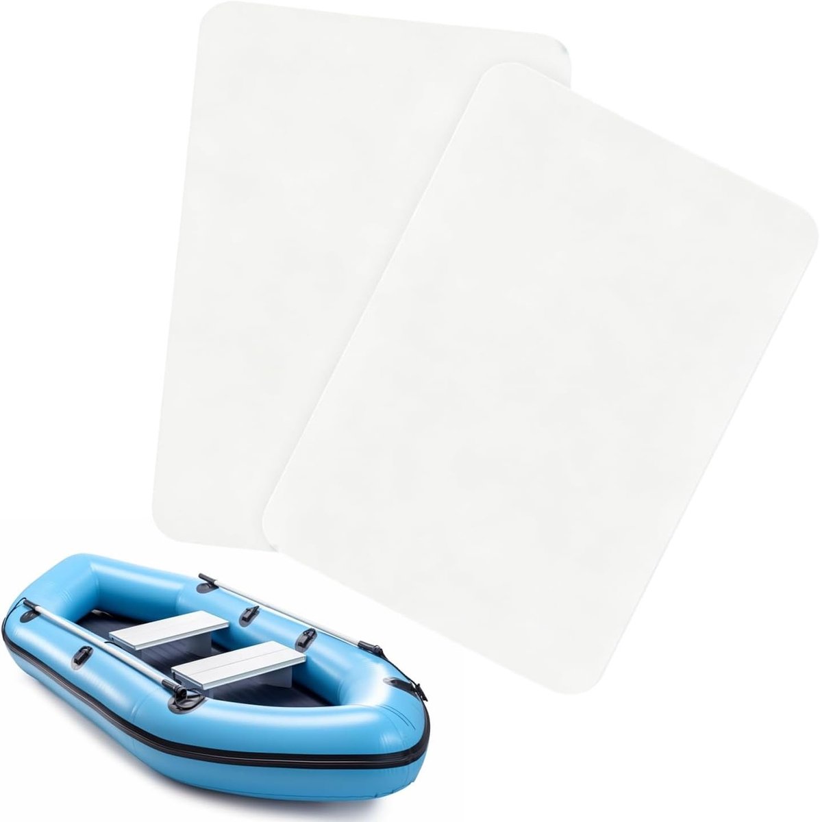 Set van 2 Opblaasbare Boot Reparatie Patches - Plastic 18 x 10 cm - Reparatieset voor Zwembaden en Opblaasbare Producten
