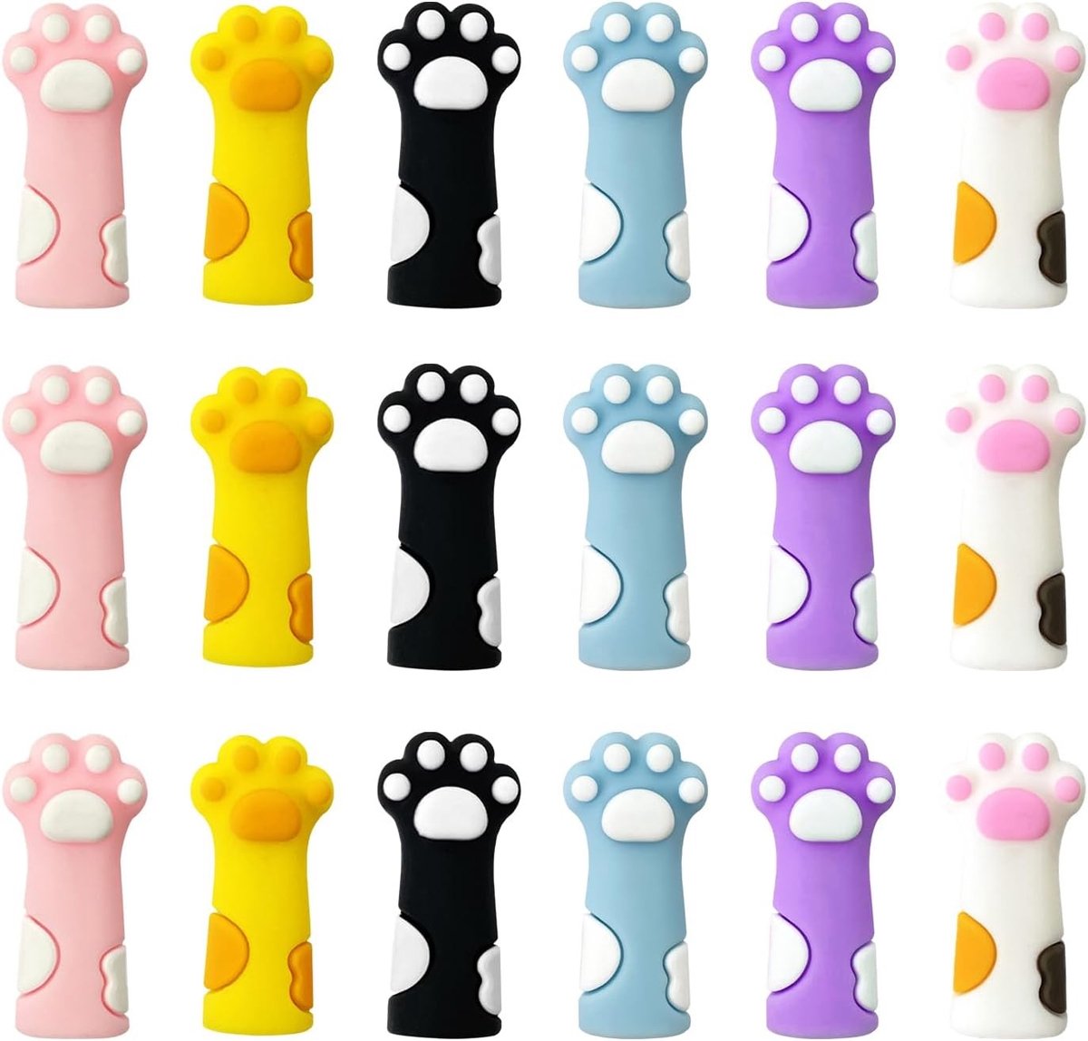 Set van 18 Stuks Schattige Cartoon Potloodetui van Zacht Silicoon, Ideaal voor Kinderen, Schoolbenodigdheden en Creatief Gebruik