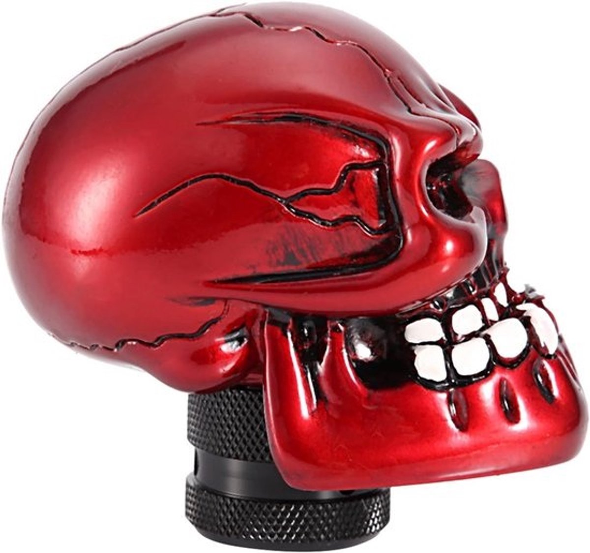 Universele Versnellingspook Skelet Doodshoofd voor Auto en Truck - Rood