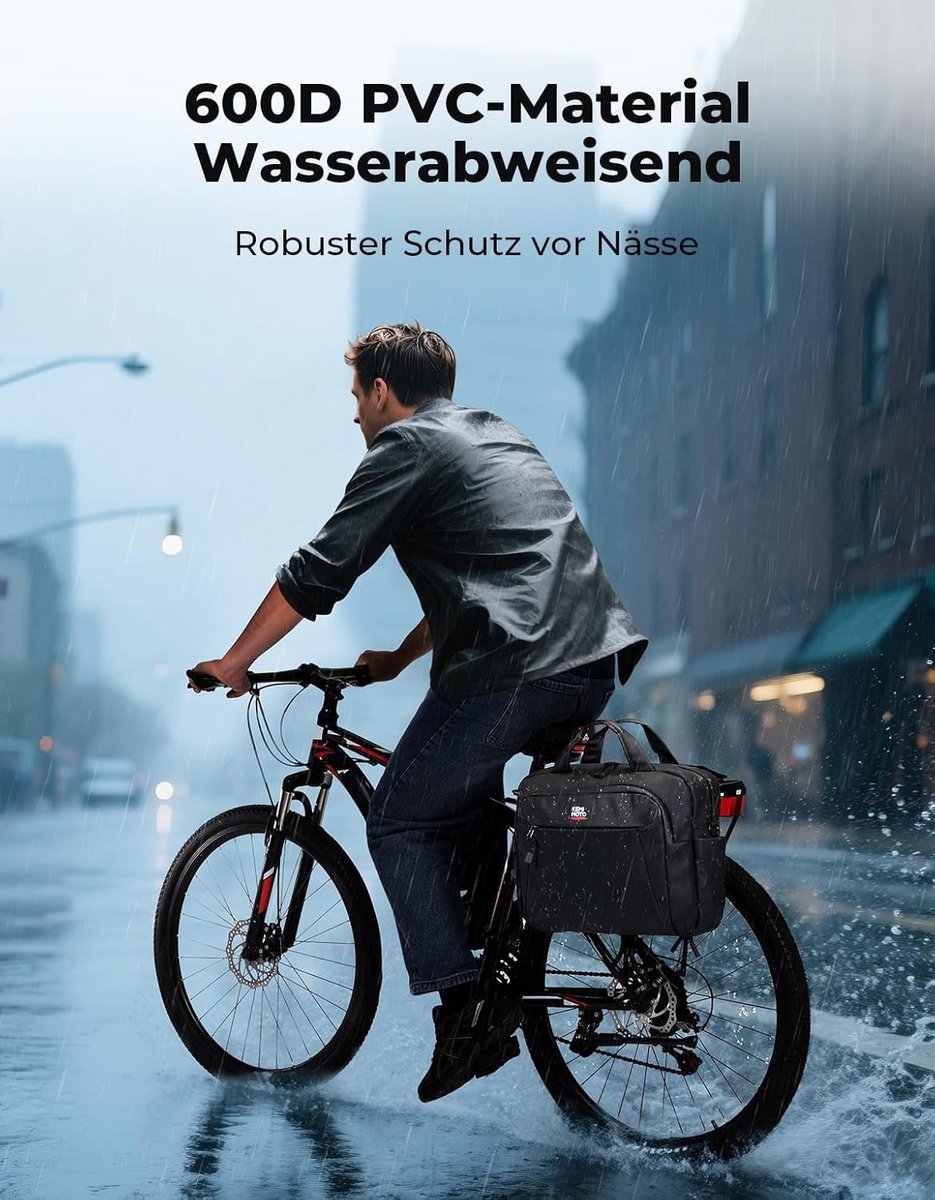 Bagagedragertas - Zwart - Multifunctionele Fietstas met Draaggreep en Schouderriem - Voor Fietsers