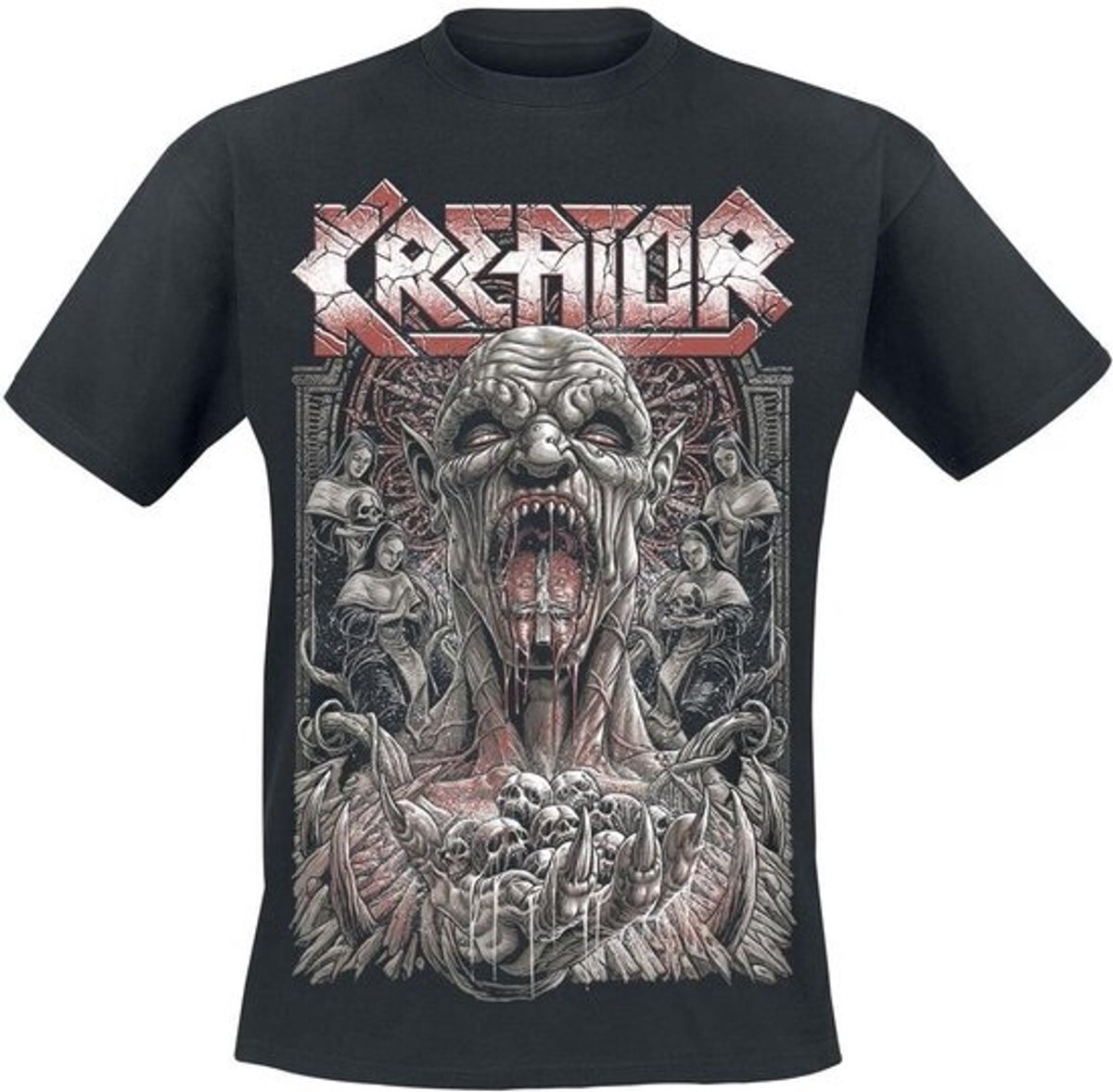 Zwart Band Merch T-shirt met Grafische Print voor Mannen