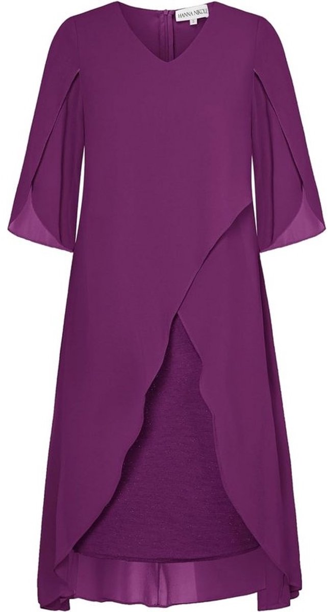 Chique Cocktailjurk met Cape voor Dames - Grote Maten - V-Hals Avondjurk