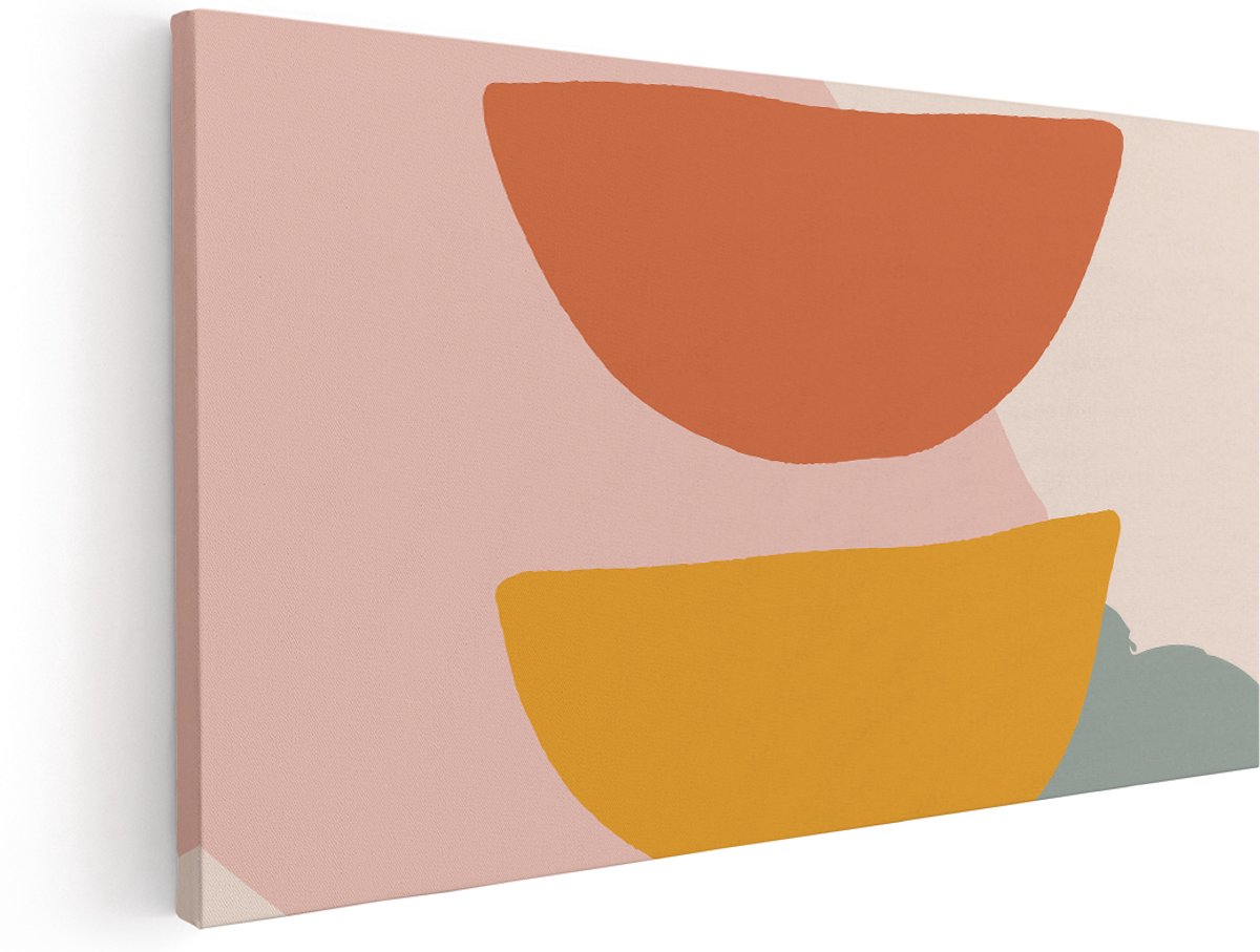 Artaza Canvas Schilderij Abstracte Kunst in Scandinavische Stijl - 180x90 cm - Groot - Wanddecoratie Woonkamer - Schilderijen - Muurdecoratie