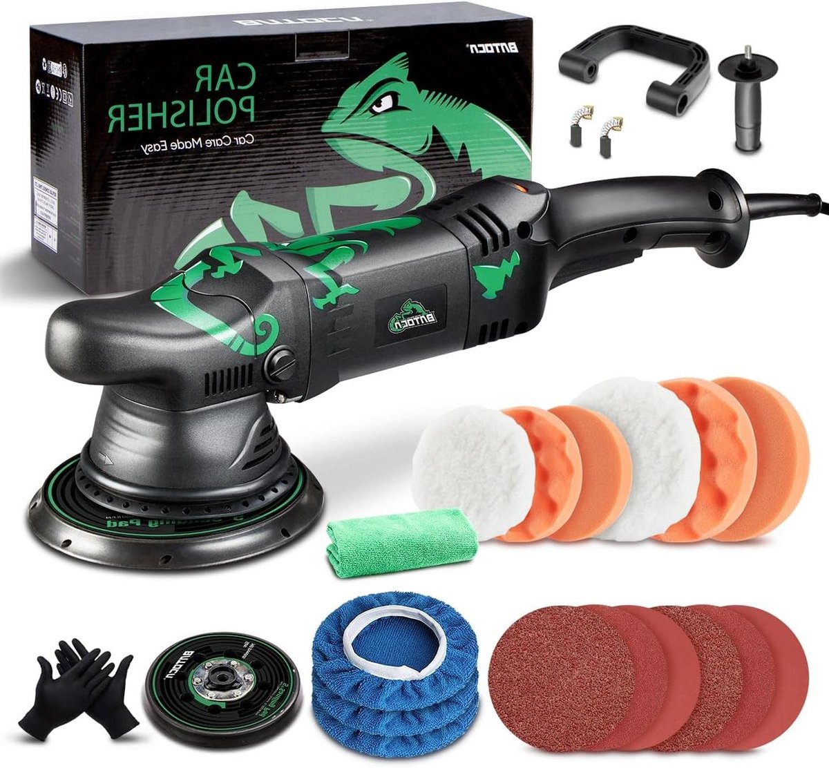 Orbitale Polijstmachine - Excentrische machine - Lakonderhoud Auto - Krachtige 1100W motor - 15mm uitslag - Zwart