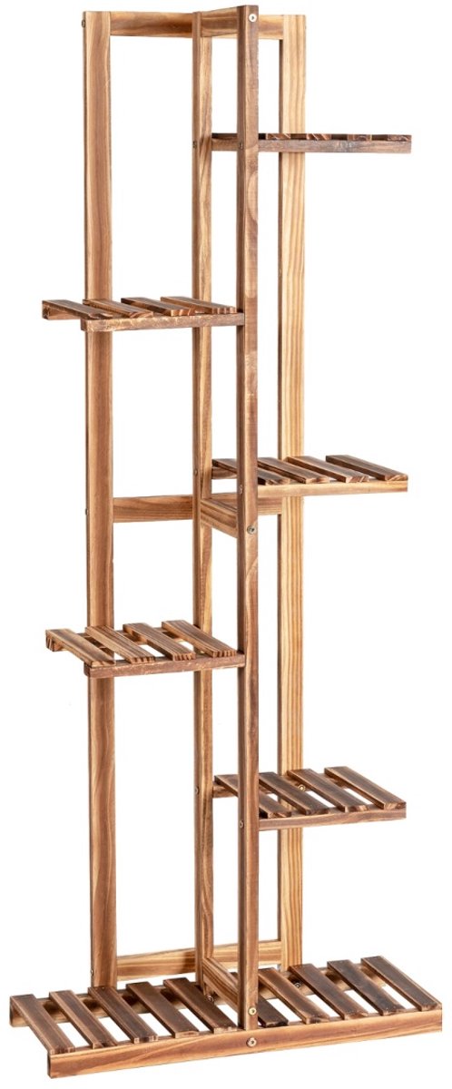 SureDeal® - Tuinier - Plantenstandaard Vrijstaand Bloemenrek - Binnen - Buiten - 50x21x124 cm - Bruin