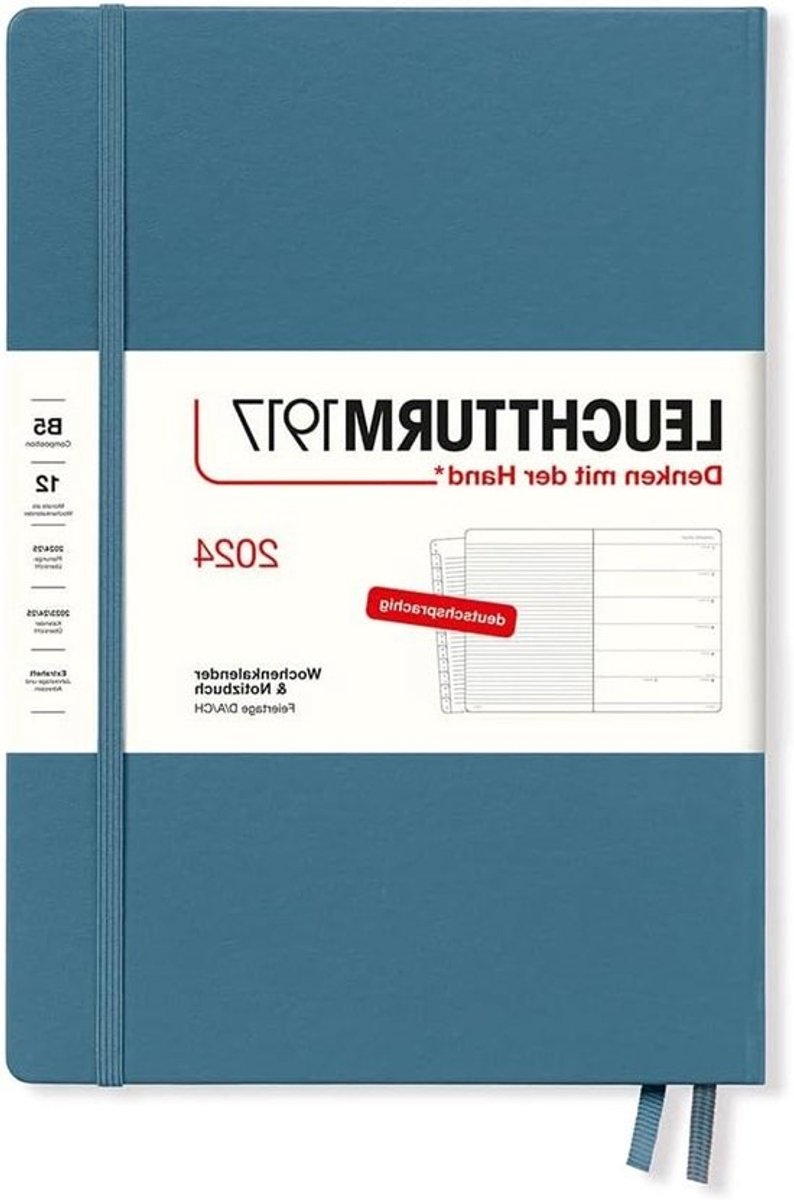Week Kalender Notebook - Agenda Planner - Afspraken Plannen - Weekoverzicht Notitiepagina - B5 178x254 mm - Blauw