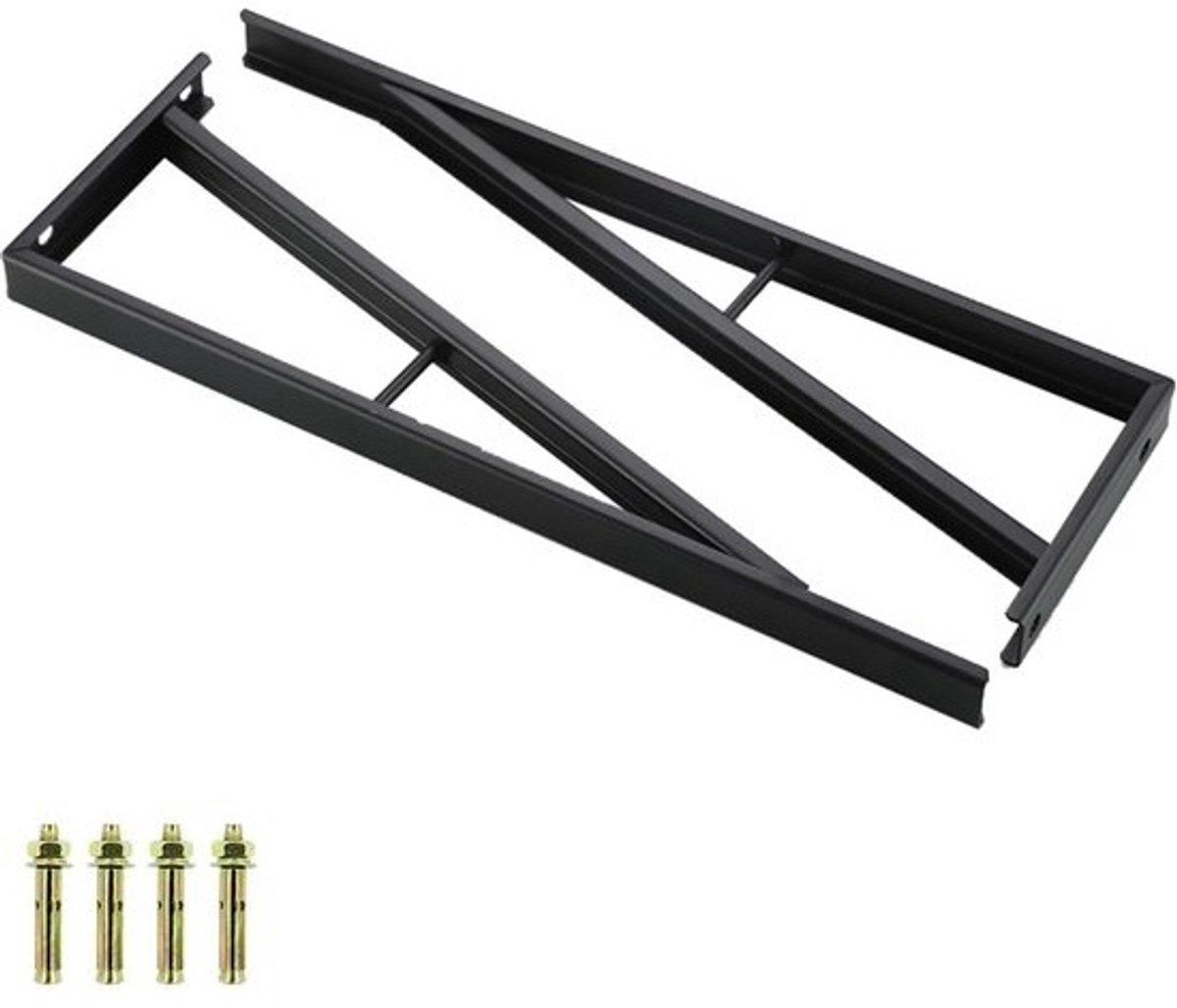 Driepoot Plankensteunen - Wandsteunen - Opbergen Maken - Versterkte Steun - 40cm Lengte - Zwart