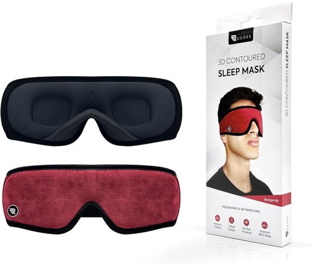 100% Verduisterend Slaapmasker met Comfortabele Pasvorm voor Zijslapers