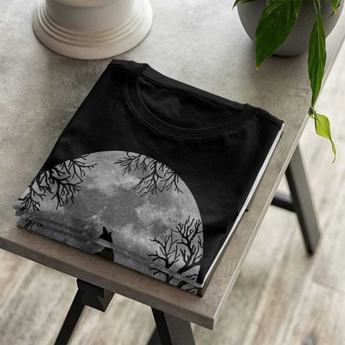 Dames T-shirt met hondenmotief - Full Moon en Hondenras Print - Maten S t/m 4XL