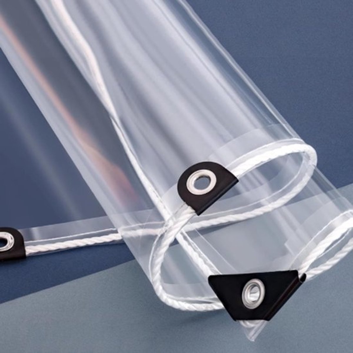 Transparant Afdekzeil Waterdicht PVC - Zwaar Weerbestendig Tuinzeil met Stevige Oogjes - Bescherming voor Pergola, Veranda & Kamperen