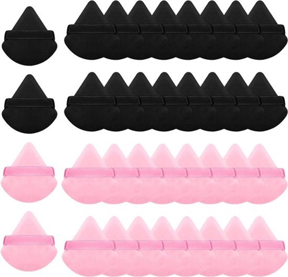 32-delige set met poederpads, poederkwasten, make-up sponzen en beauty blenders voor een vlekkeloze afwerking