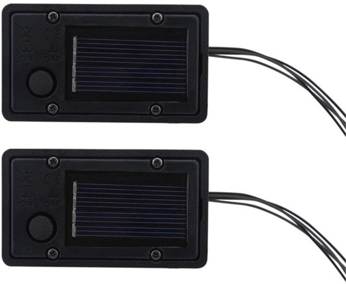 Set van 2 batterijdozen op zonne-energie voor buitenverlichting