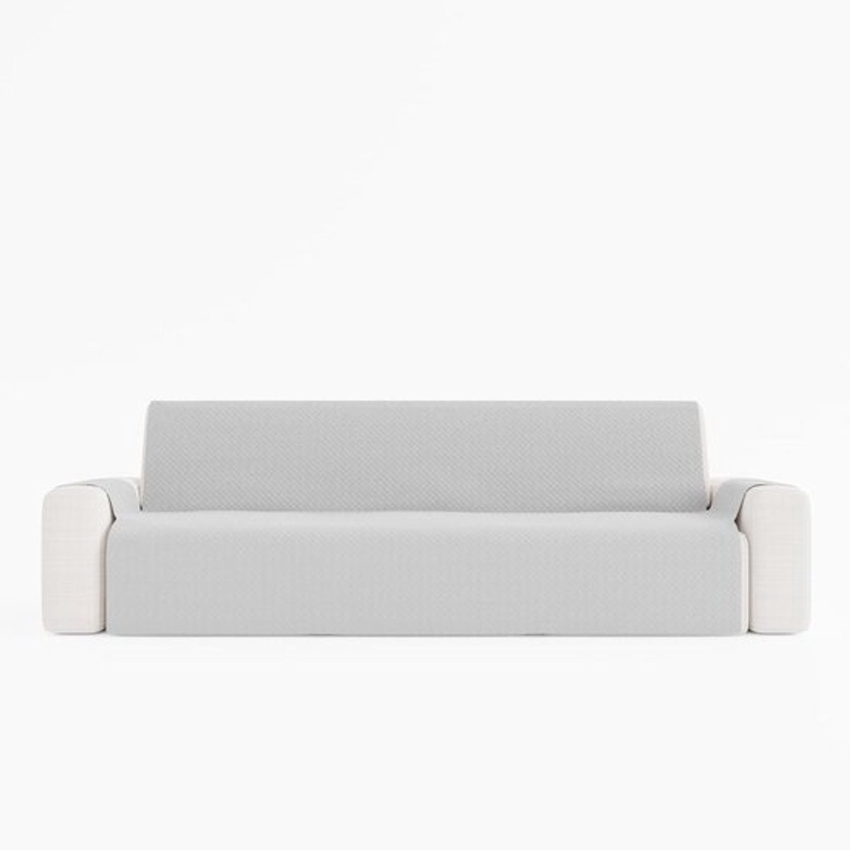 Zijde sofa hoes voor 4-zits bank - 220 cm - Lichtgrijs, ademend en gewatteerd
