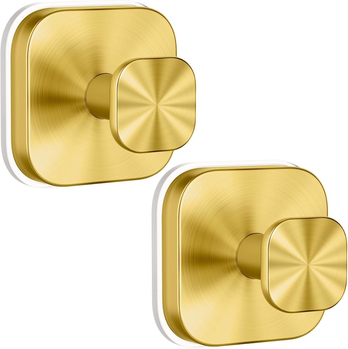 Dailygoods- Zuignaphaken Versterkte Zuigkracht - Handdoekhaken Zelfklevend - Roestvrij Staal - Afneembare Haken - Geschikt voor Glas/Tegel - Stijlvol Vierkant Ontwerp