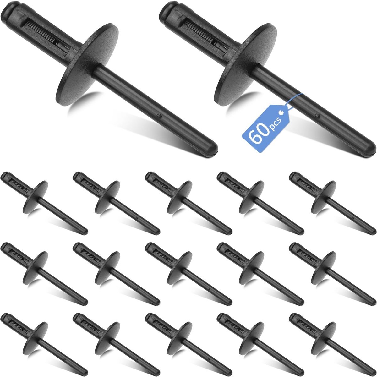 Dailygoods- Wielkast Clips 60 Stuks - Kunststof Klinknagels - Bevestiging Bekleding - Spatbord/Houder - Compatibel met BMW - Duurzaam Materiaal