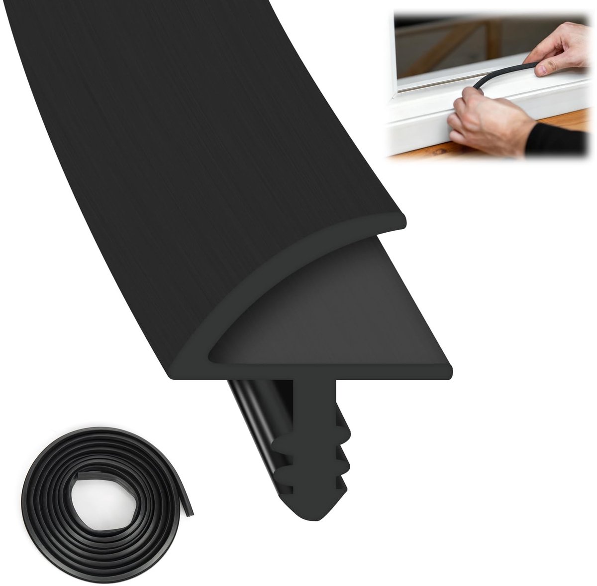 Dailygoods - Deurafdichting voor Geluidisolatie - Zwart - 10 Meter