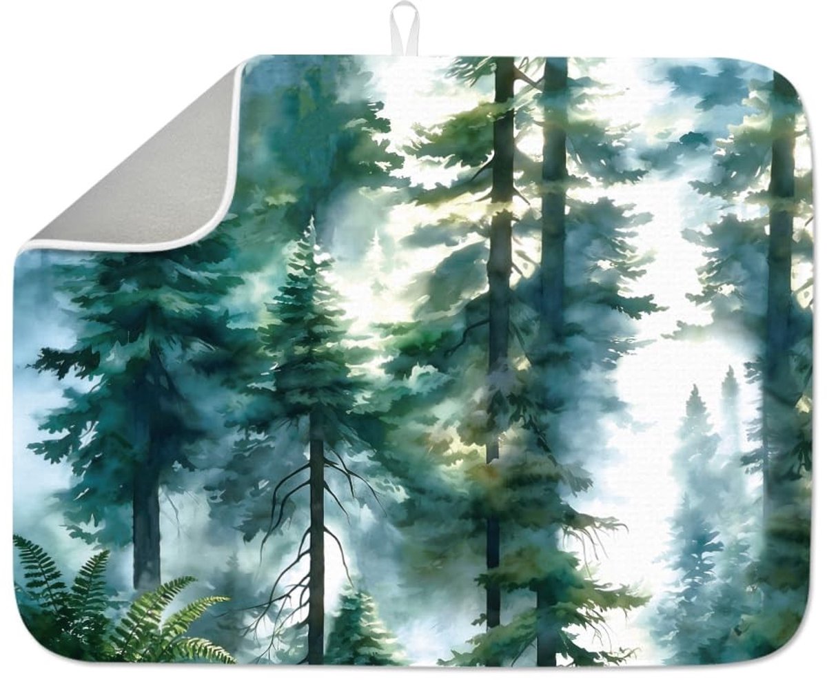 Dailygoods - Microfiber Droogmat voor Aanrecht - Absorberende Koffie Bar Mat 60x45cm Groen