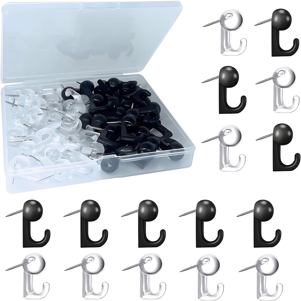 Dailygoods - 50 Stuks Transparante Duimnagels - Multifunctionele Klemmen voor Creatief Gebruik
