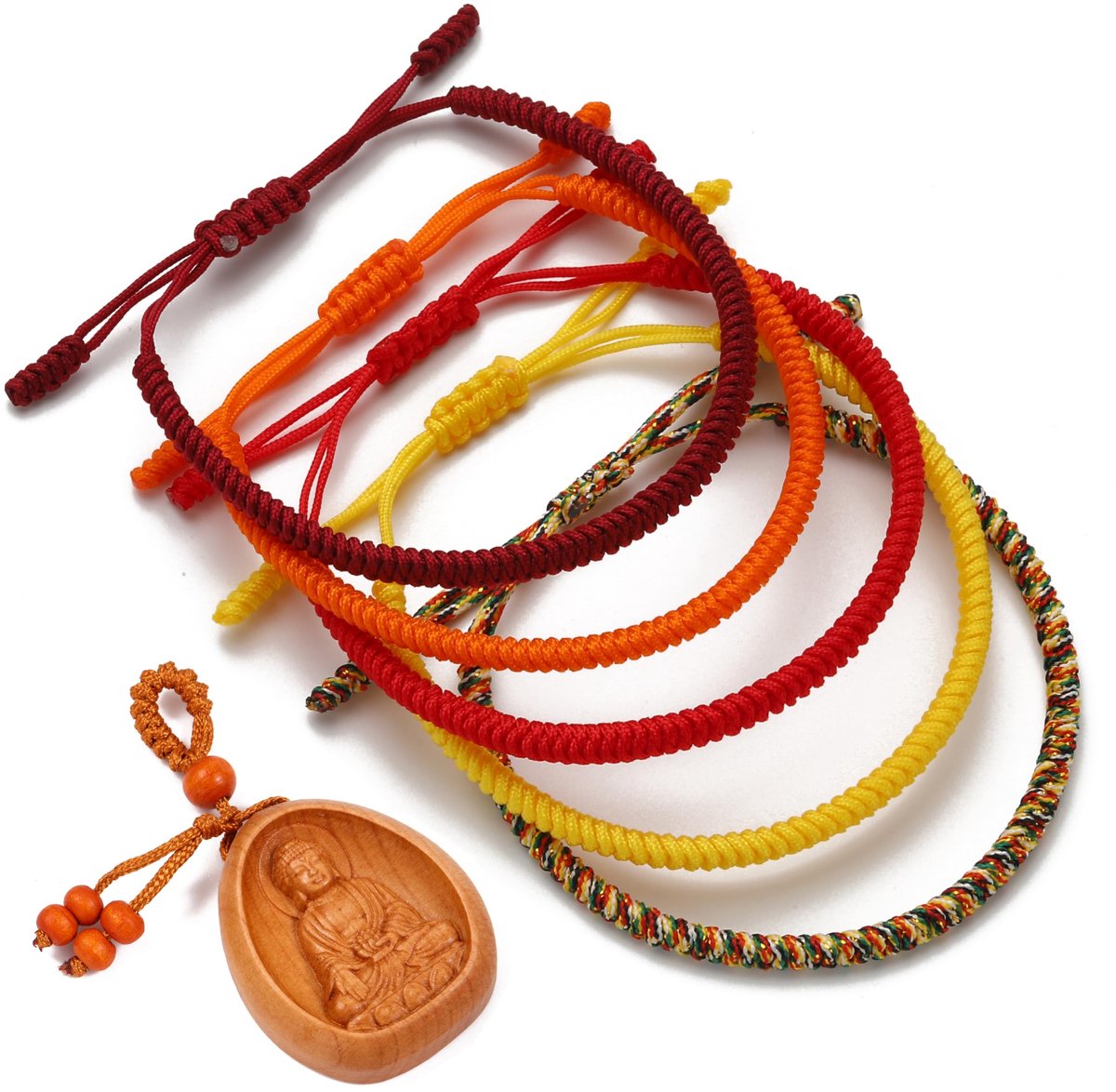 Dailygoods- Geluksarmbanden Handgemaakt - Tibetaanse Armbanden - Verstelbaar - Vriendschapsarmbanden - Gevlochten Stof - Bescherming tegen Negatieve Energie