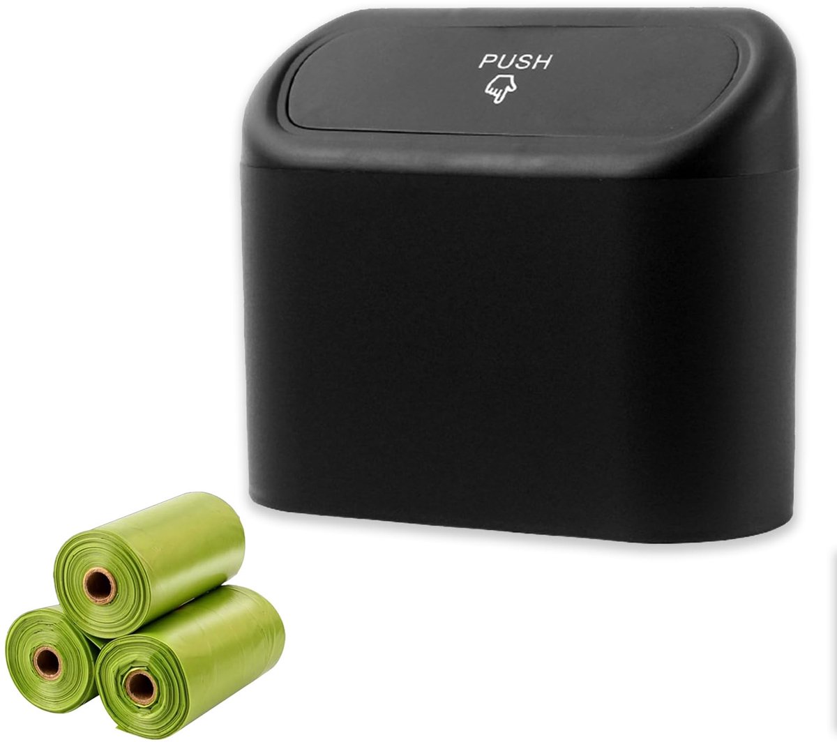 Dailygoods - Auto Afvalemmer met Deksel - Draagbaar, Waterdicht en Compact