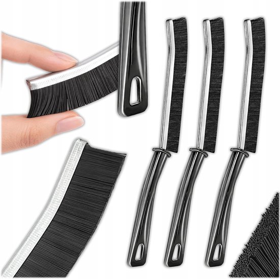 Voegenborstel Set - Badkamerborstel Hoekreiniger - Nauwkeurig Reinigen - 6 Delige Set - 23L x 1.5B cm - Zwart — afbeelding 5