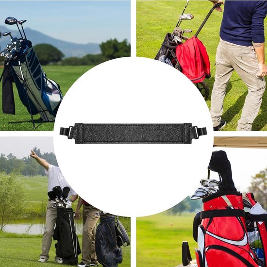 Golf Tas Poten - Golf Stand Onderdeel - Golftas Stabiliseren - PU Leer - 27 x 3.8 cm - Zwart — afbeelding 2