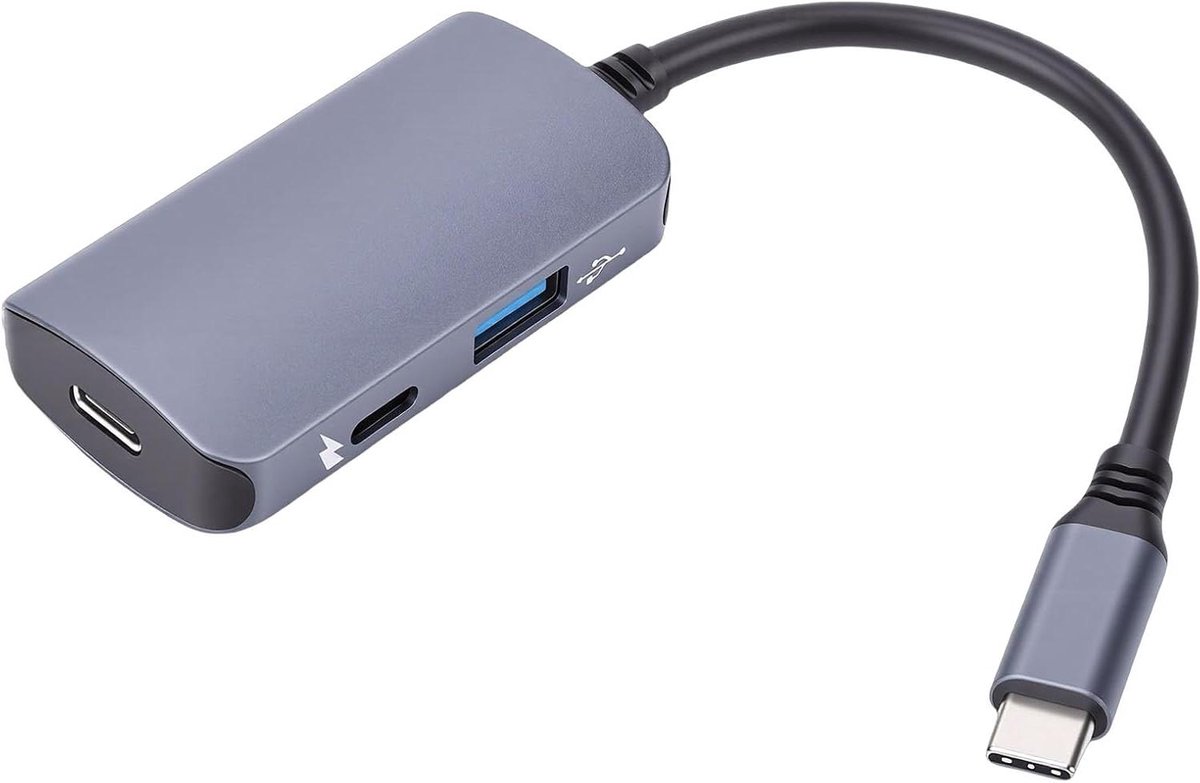 AR Bril Adapter - Oplaad Dongle - 4K Streamen - Opladen en Data - 65W PD - Grijs