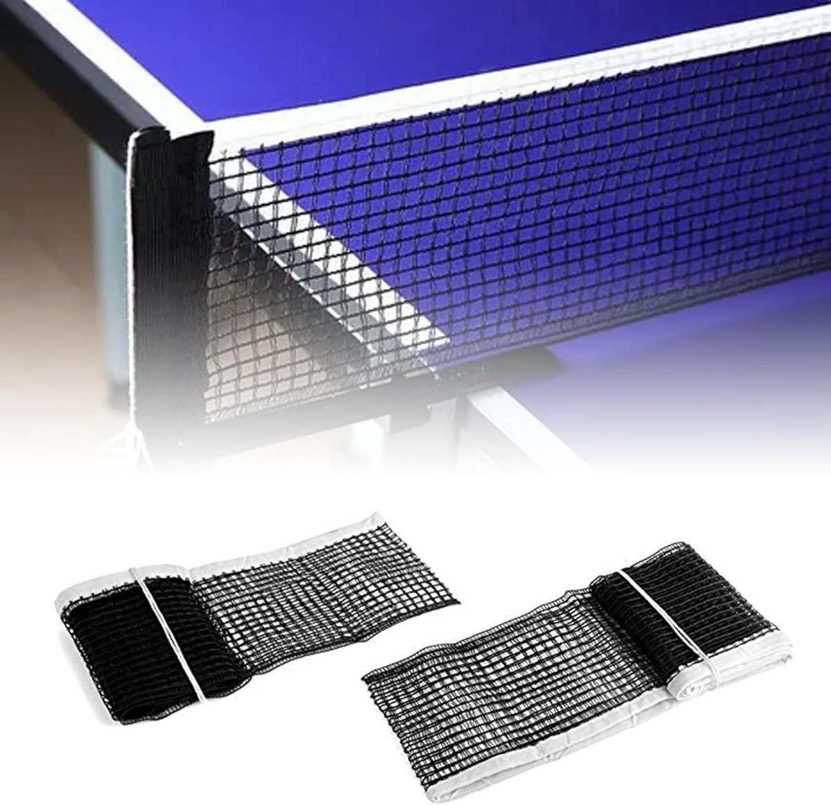 Tafeltennisnet 2 stuks - Ping Pong Net - Tafeltennis Spelen - Universele Pasvorm - 1.8 Meter Lang - Zwart