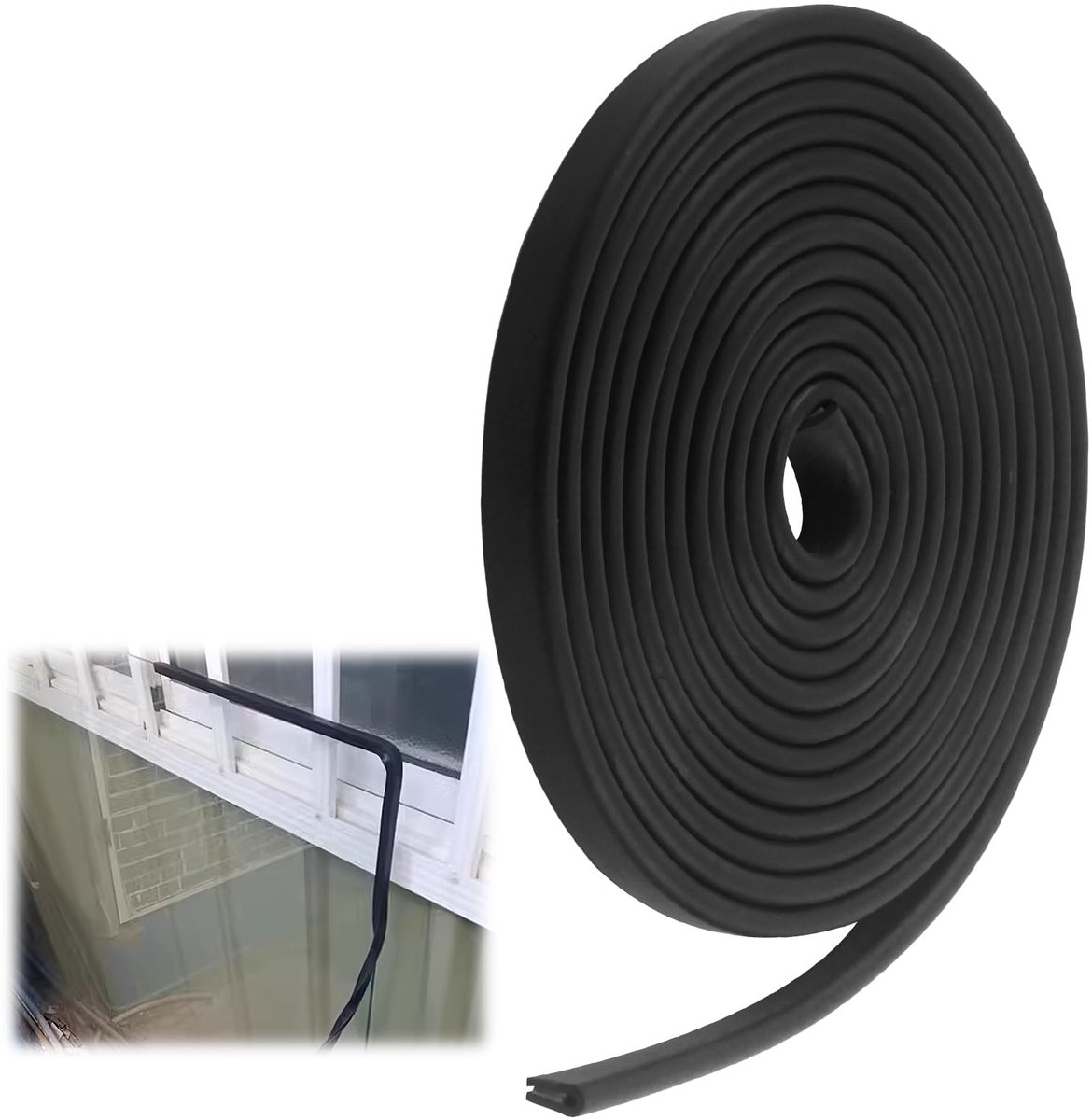 Dailygoods - U-vormige rubber randbescherming 1.5 mm x 6 m - Veiligheid voor Platen en Hoeken