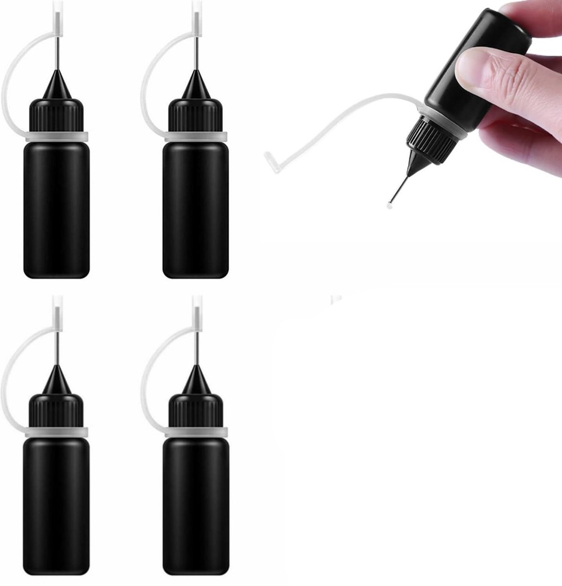 Dailygoods - Precisiepunt Applicatorflessen Set - 4 stuks, 10 ml
