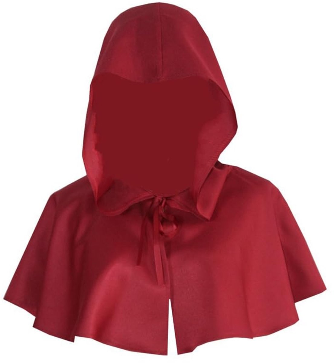 Dailygoods - Unisex Vintage Middeleeuwse Cape Hoed voor Rollenspel en Feesten - Rode Kap met Capuchon
