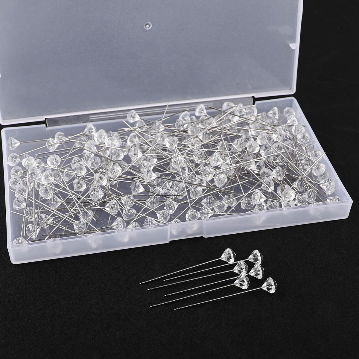 Dailygoods - 200 Stuks Corsage Boutonniere Pinnen - Kristalkop voor Bruiloft en Feestdecoratie