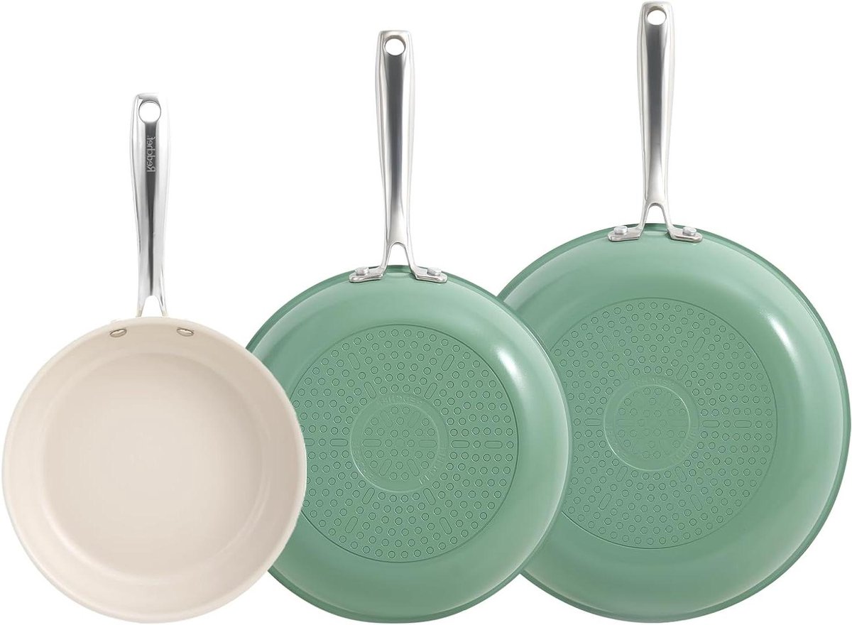 Keramische Koekenpan - Antiaanbakpan Koekenpan - Dagelijks Koken - Snelle Warmteverdeling - 20-28 cm - Groen