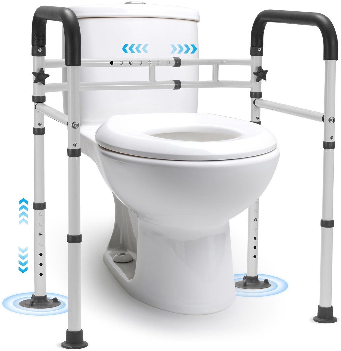 Dailygoods- Toiletframe Verstelbaar - Antislip Toiletsteun - Inklapbare Handgrepen - Draagvermogen 136 kg - Geschikt voor Ouderen - Comfortabele Ondersteuning